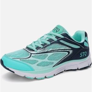 STQ Walking Shoes Women Casual Teal Navy Lightweight Tennis Running Shoes Sz 6